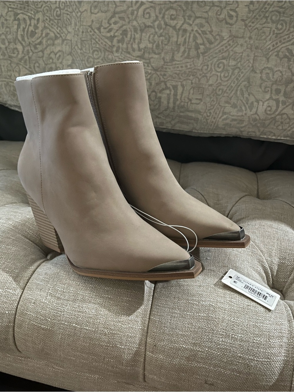 Altar'd State Taupe Pointed Toe Ankle Booties